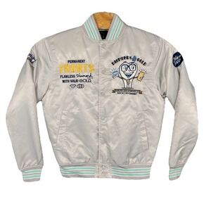 Vtg Starter X Diamond Supply Co Collab Quilted Puffer Bomber Jacket Small Skater